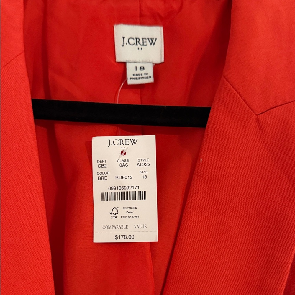 J. Crew Vibrant Orange Women's Blazer - Picture 5 of 5